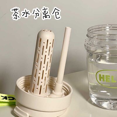 2025新款吸管耐高温塑料杯女生高颜值便携双饮水杯夏季大容量杯子