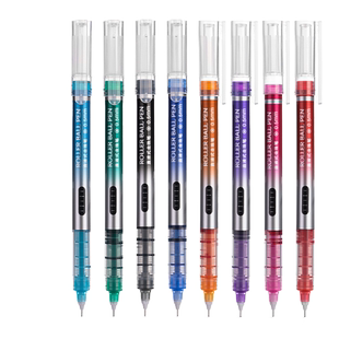得力彩色中性笔学生彩色笔做笔记专用颜色笔0.5细头彩笔直液式走珠笔速干水笔红笔 划重点记号笔标记笔签字笔