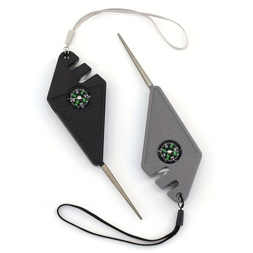 随身携带磨刀工具多功能户外便携式多功能钨钢磨刀器磨刀棒指南针