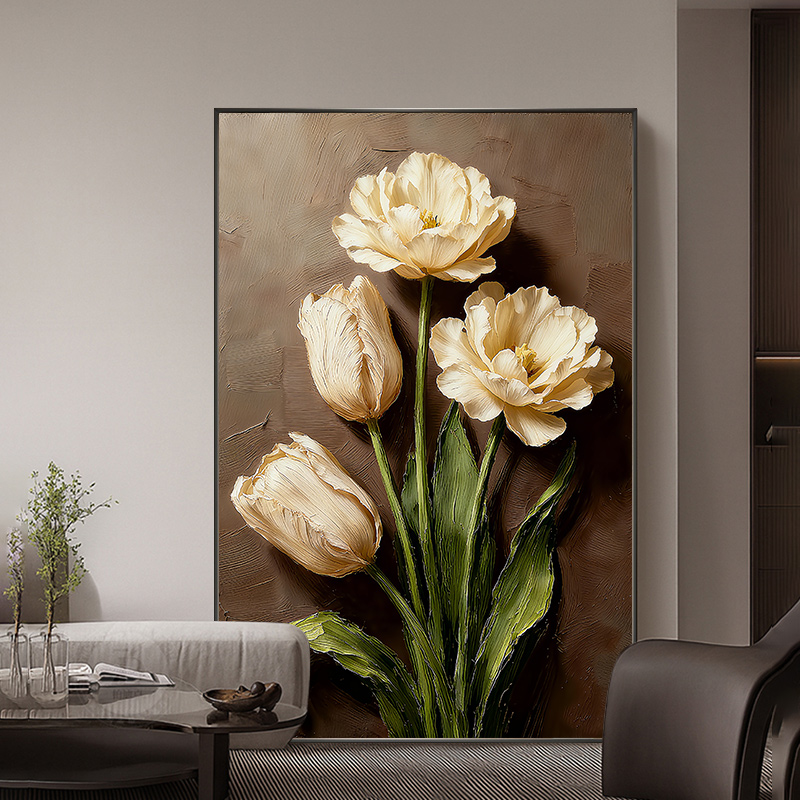 郁金香客厅装饰画轻奢高级感沙发