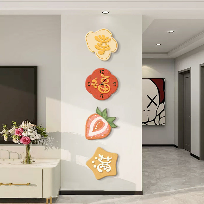现代简约钟表客厅装饰画网红创意挂钟新款电视背景墙壁画玄关挂画,家居饰品,现代装饰画,淘宝优惠券,粉丝福利购,淘宝优惠卷