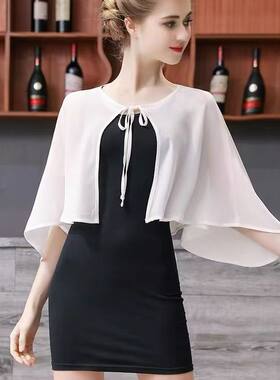 夏季配裙子的外搭女薄款2025新款雪纺斗篷小披肩夏百搭开衫小坎肩