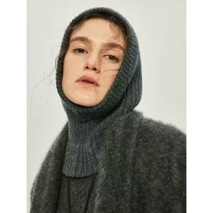 经典羊毛混纺针织巴拉克拉保暖套头毛线法帽女秋冬显脸