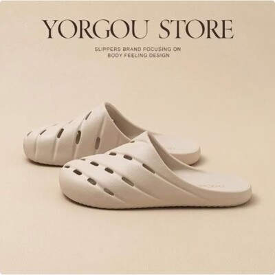 网红包头凉拖鞋女夏季室内家居家用防滑防臭洞洞鞋情侣沙滩鞋软底