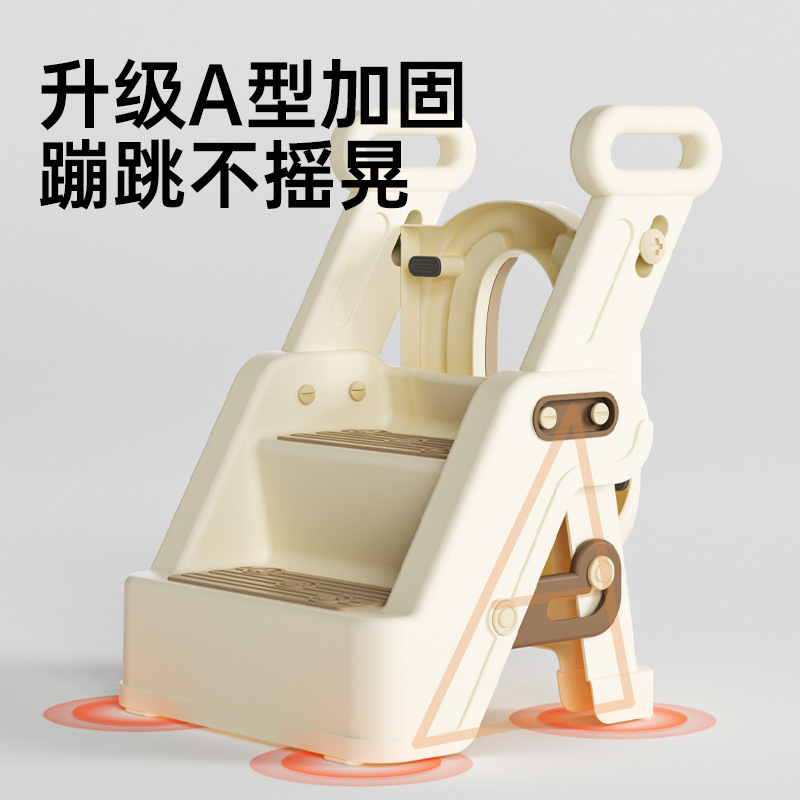 小沐马儿童马桶楼梯式男小孩女宝宝上厕所专用阶梯坐便器圈踩脚凳