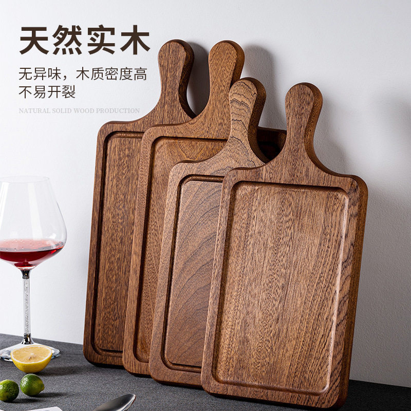 实木牛排盘乌檀餐质披萨