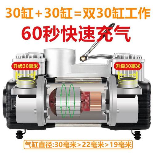 车载充气泵智能数显轮胎便携式打气泵大功率 双缸厂家直销