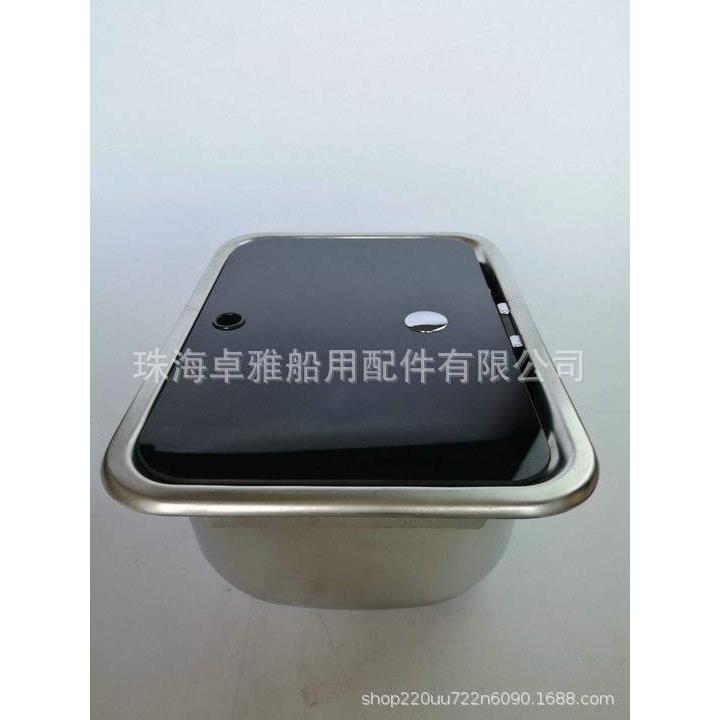 钢化玻璃罩不锈钢水槽 房车游艇380*280*136毫米 GR-566A