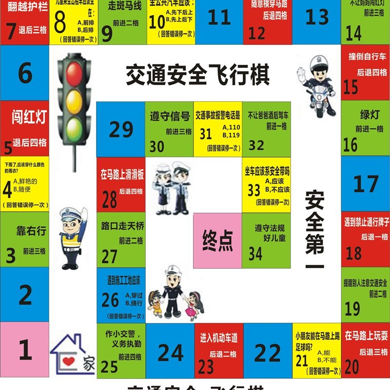 桌面大富翁益智教学居家娱乐飞行棋交通文明游戏棋可擦写定制