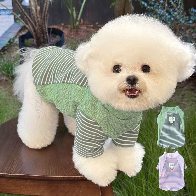 狗狗衣服秋季泰迪比熊打底衫博美约克夏小型犬宠物可牵引T恤秋天