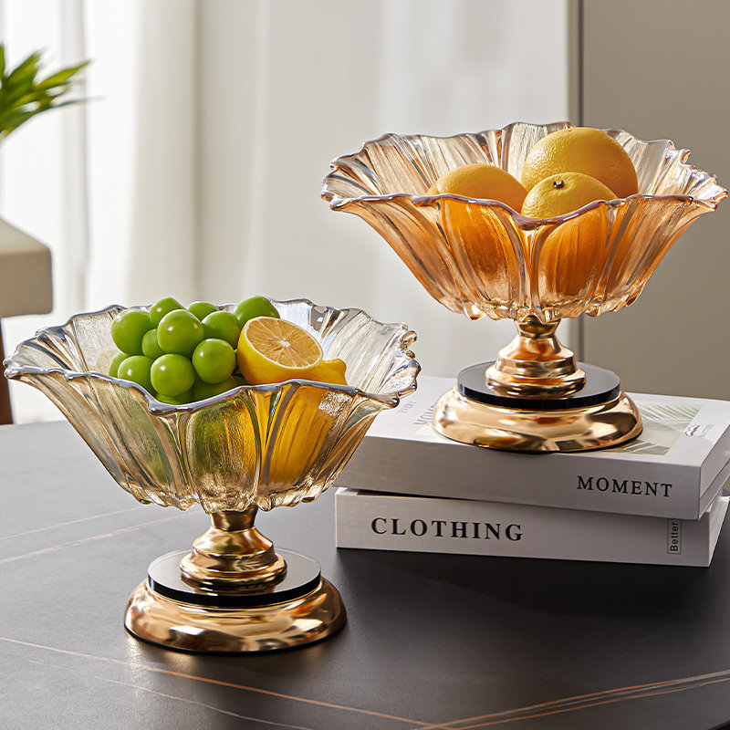 雅港轻奢水果盘水晶玻璃果斗客厅茶几家用大号高脚盘前台糖果托盘,餐饮具,果盆/果盘/果篮,淘宝优惠券,粉丝福利购,淘宝优惠卷