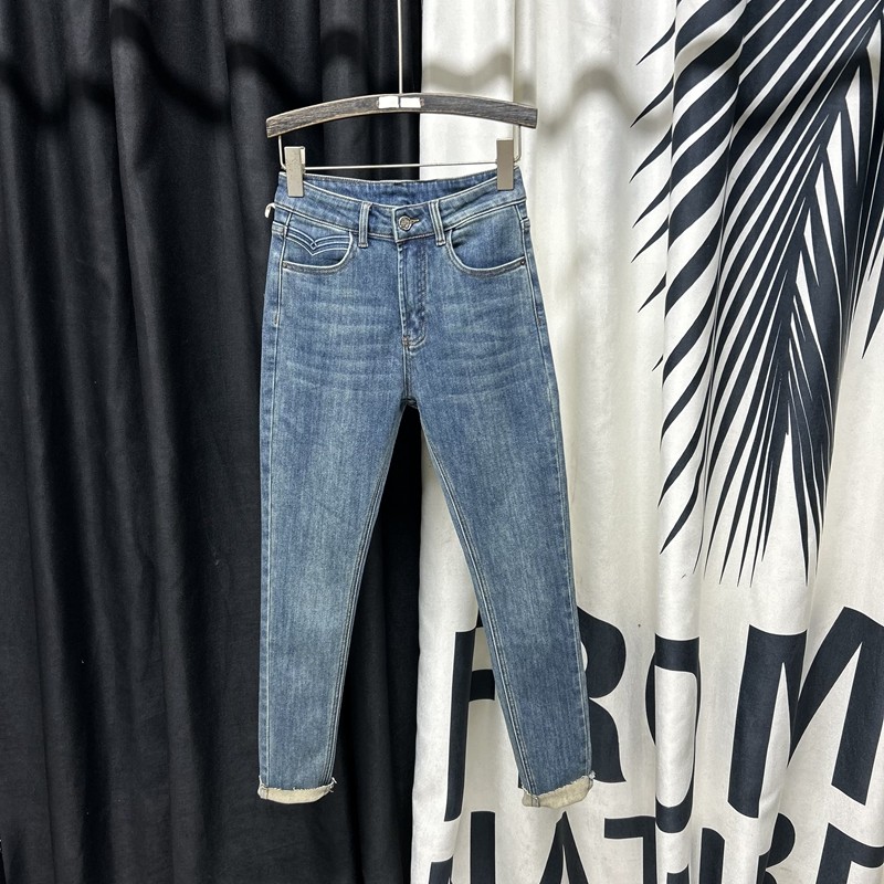 蓝色高腰牛仔裤女2025年秋冬新款加绒修身显瘦九分小脚紧身铅笔裤,女装/女士精品,牛仔裤,淘宝优惠券,粉丝福利购,淘宝优惠卷