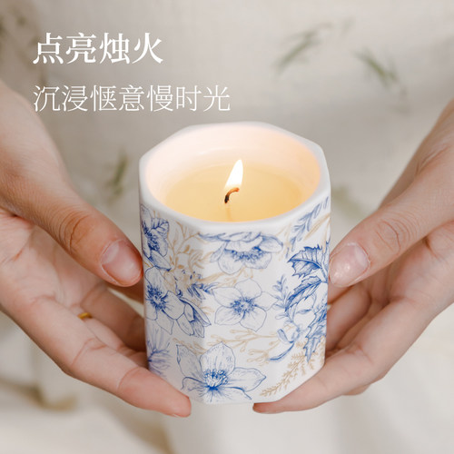 桂花香薰蜡烛室内香氛持久