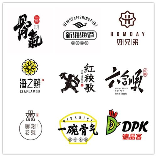 餐饮logo设计海鲜馆川菜馆招牌门头早餐水饺店卡通头像水产店标志