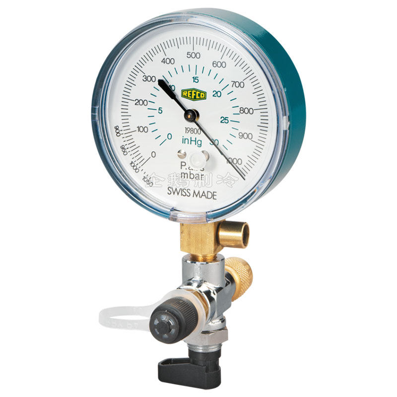 原装瑞士refco威科rl-vac空调抽真空用机械式指针真空压力负压表