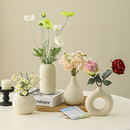陶瓷花瓶摆件仿真洋牡丹桌面装 饰假花客厅餐桌插花花束小众高级感