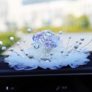 新品人鱼姬车载摆件时尚气质女生汽车内装饰品仿真花束车品大全