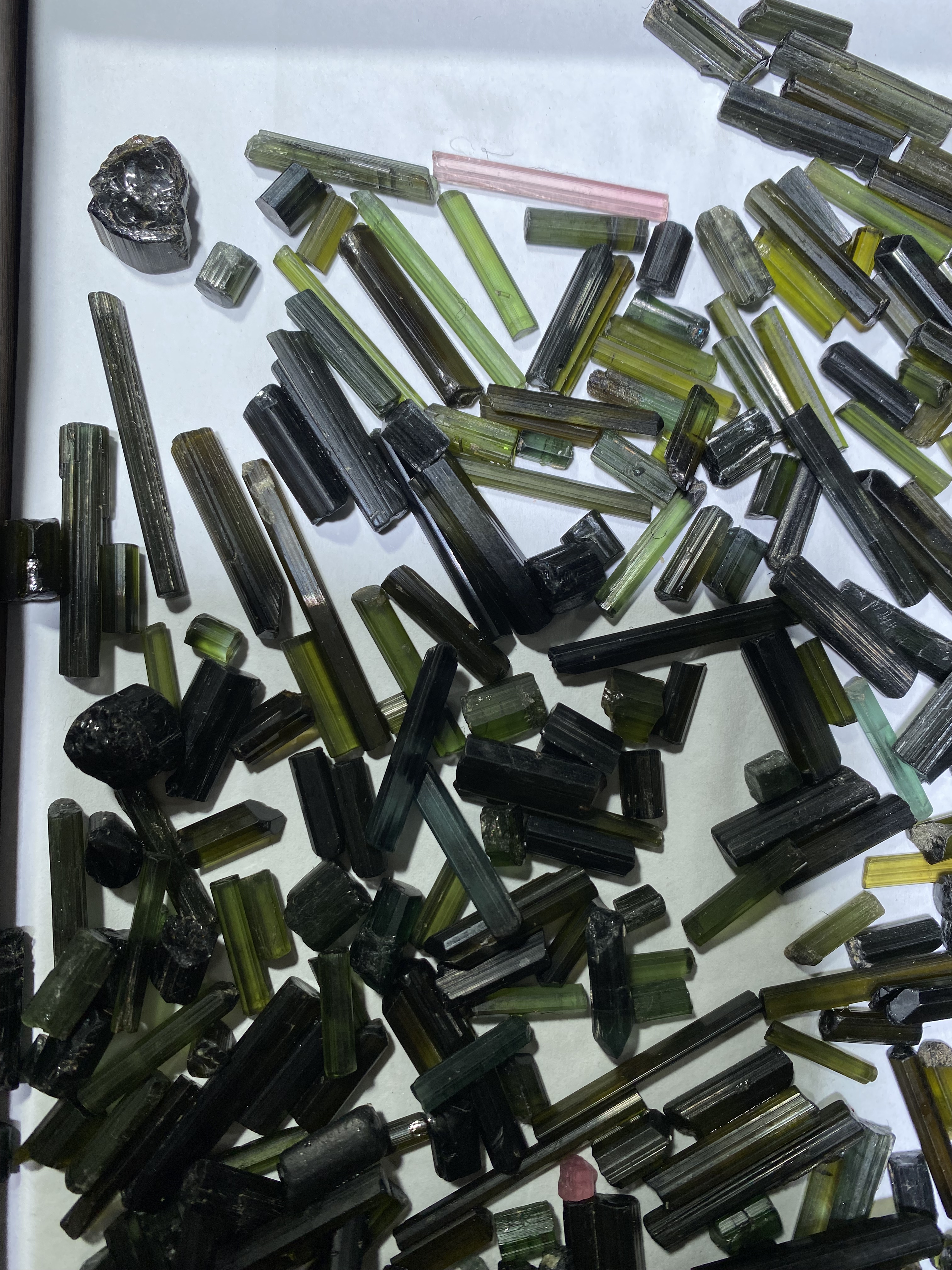367克  天然碧玺原石    绿色  蓝色   粉色 可以做戒面颗颗透体