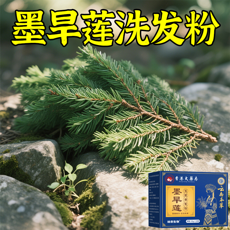 【胖东来热销】老方侧柏叶粉洗头发养发草本纯植物墨旱莲何首乌粉