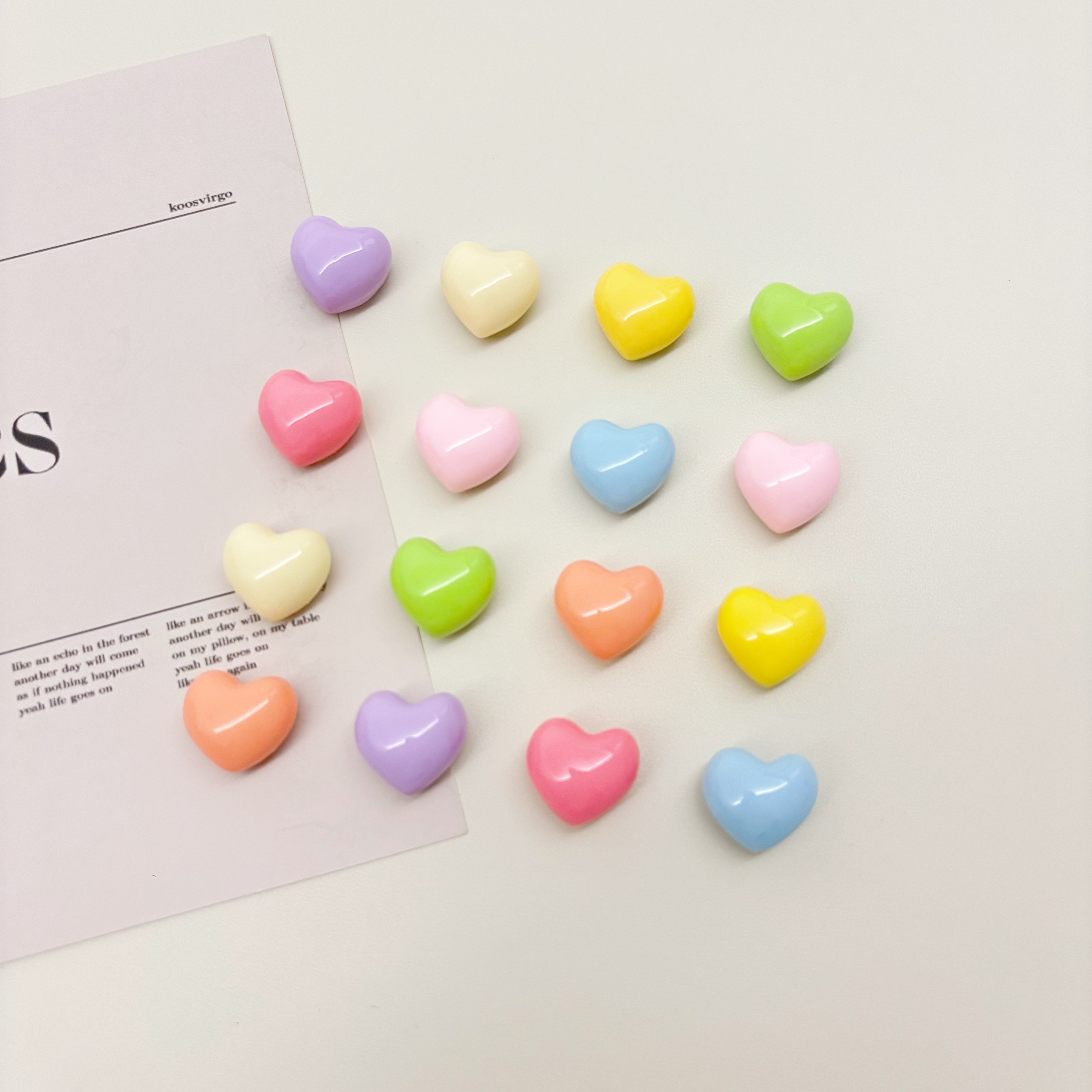 莫兰迪爱心冰箱贴亮面磁贴黑板白板照片装饰留言磁吸扣固定磁力贴