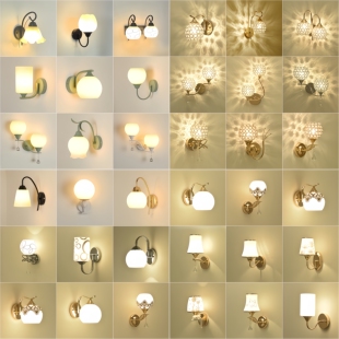 壁灯床头灯温馨卧室led现代简约创意欧式美式客厅灯楼梯装饰壁灯