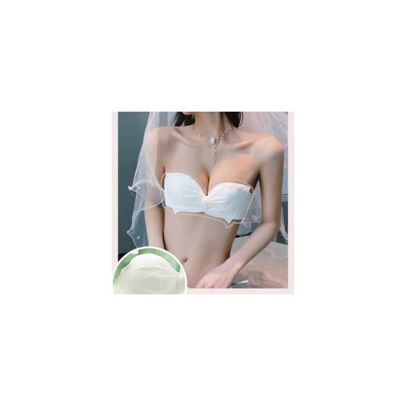 纯欲白色内衣女小胸加厚
