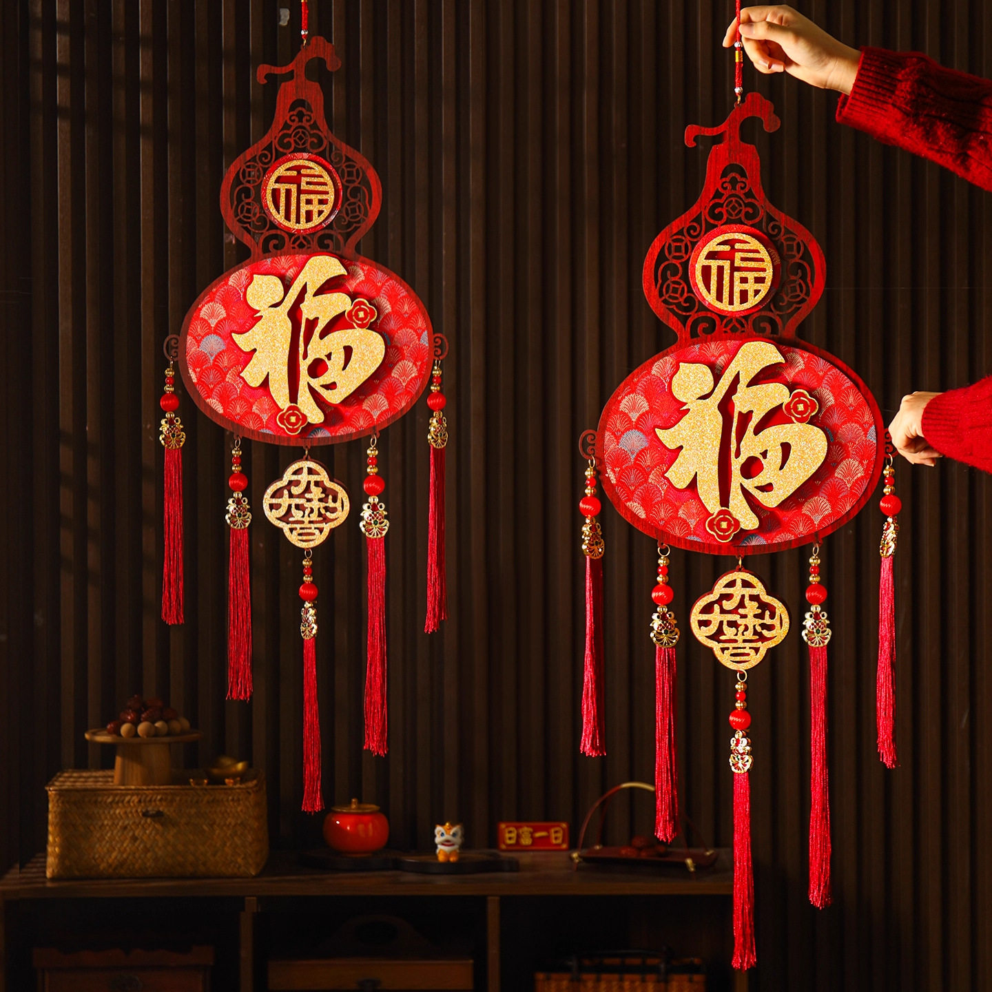 2026马年新年挂件福字葫芦立体挂饰客厅入户门挂春节过年装饰用品