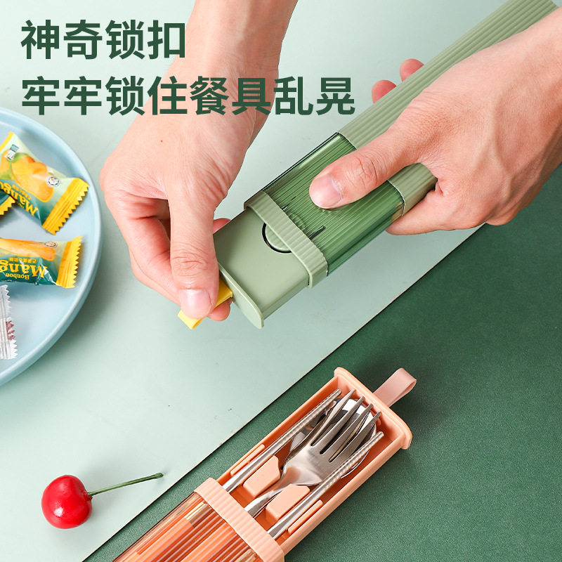 户外旅行抽拉便携式餐具3