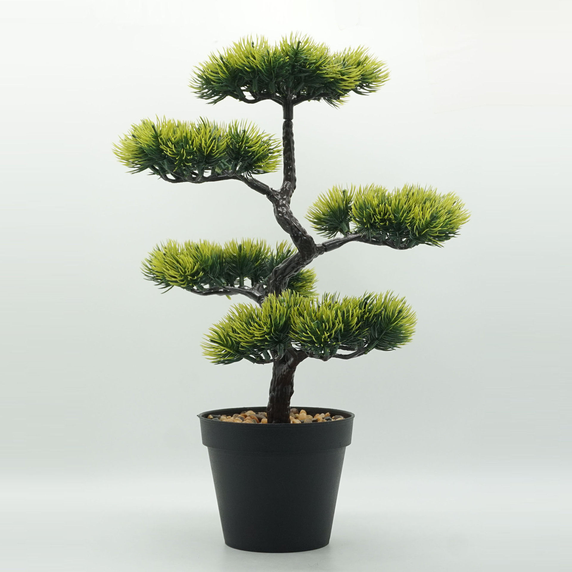 仿真迎客松假花盆栽柏塑