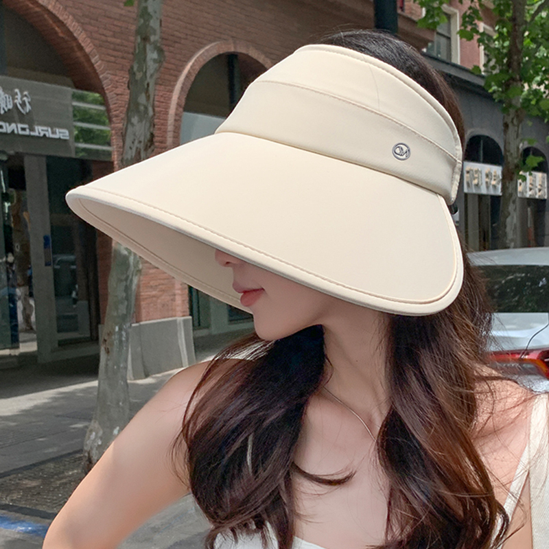 防晒帽子女2025新款夏季加大帽檐防紫外线空顶遮阳帽遮全脸太阳帽