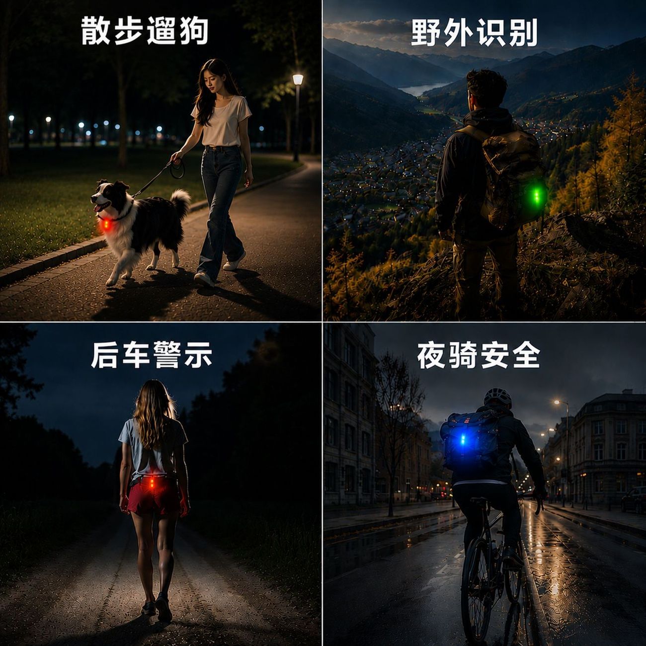 夹子灯夜跑灯手电筒便携