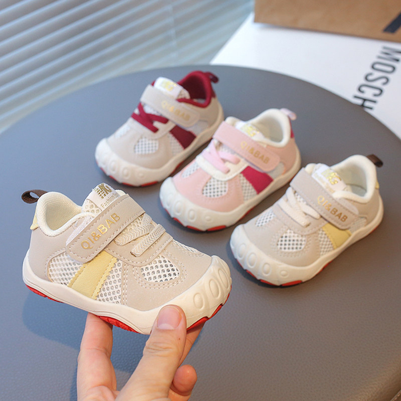 男宝宝女夏季学步鞋婴儿0一1-4岁半男童夏天单网面透气魔术贴鞋子