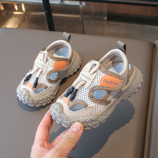 儿童夏季男宝宝凉鞋2一8岁夏天网面中大童运动鞋男童透气软底鞋子
