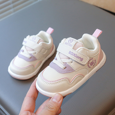 春秋女宝宝学步鞋0一1-4岁婴儿鞋子女童软底网面透气秋季儿童童鞋