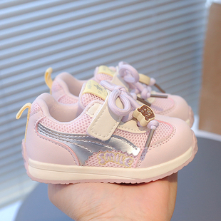 新款春季女宝宝0一1-4岁岁运动鞋女童春秋网面透气婴儿百搭学步鞋