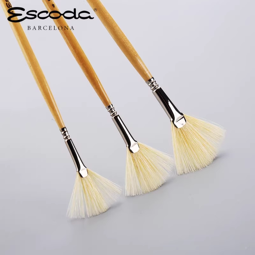 西班牙ESCODA扇形猪鬃油画笔