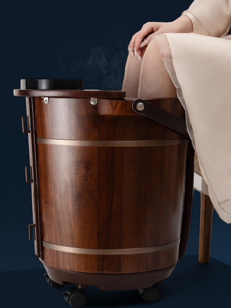 科密斯花梨木泡脚桶洗脚电动按摩家用足浴盆全自动加热恒温实木桶