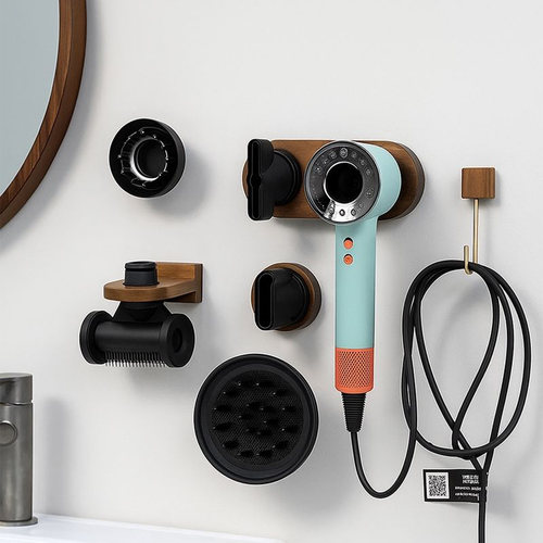 实木Hd16壁挂免打孔黑胡桃风嘴架