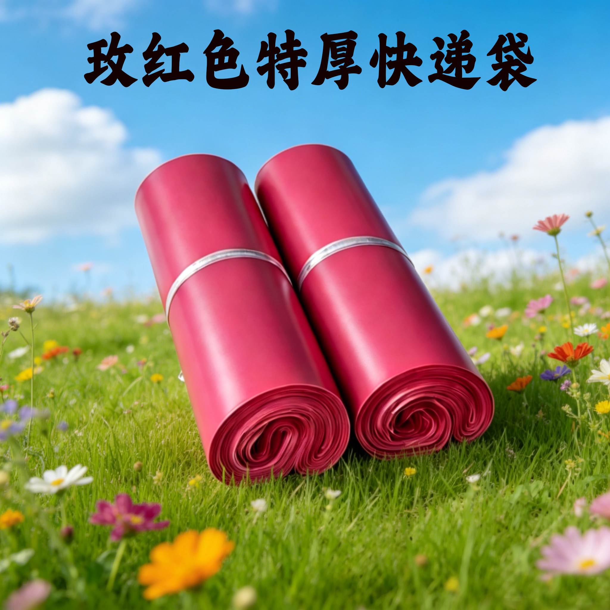 电商物流袋半新料玫红色快递袋