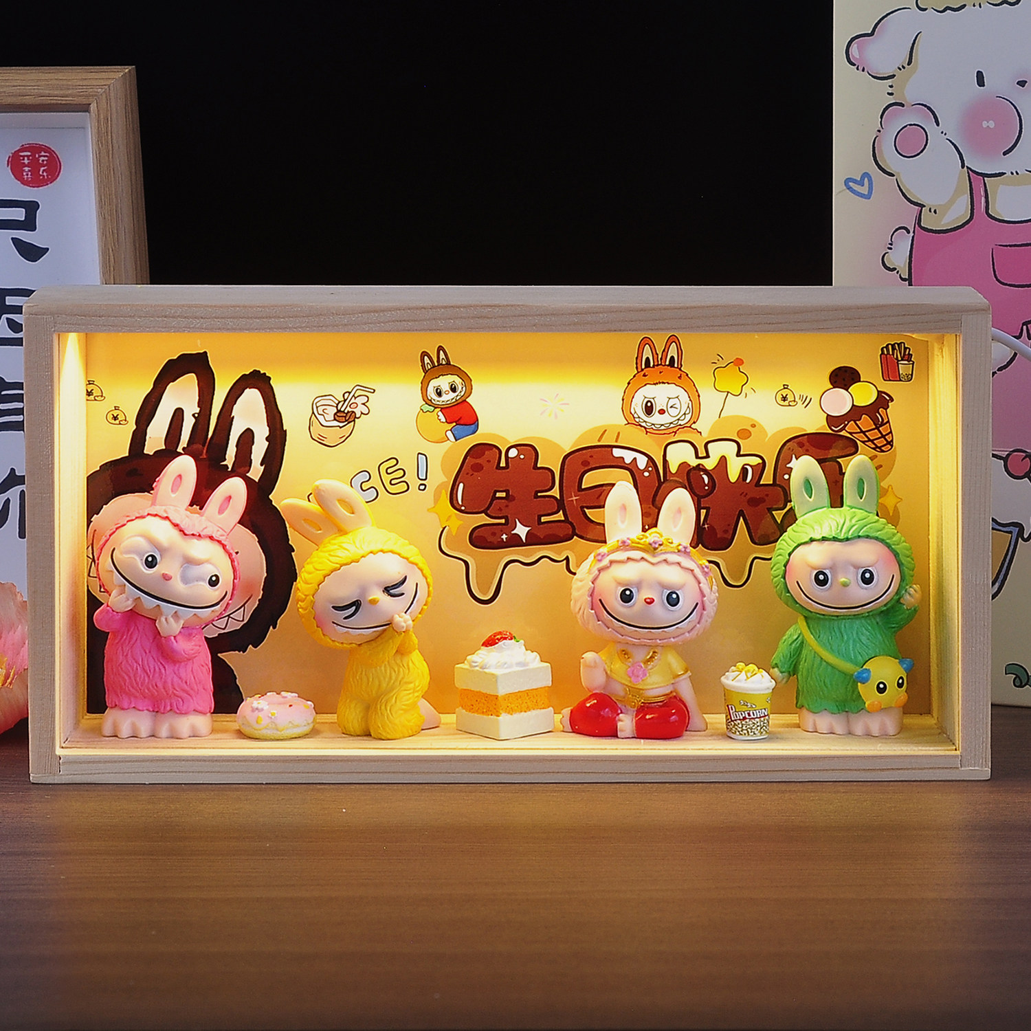 女生生日礼物拉bubu手办女孩儿小夜灯送女生朋友毕业成长礼物儿童