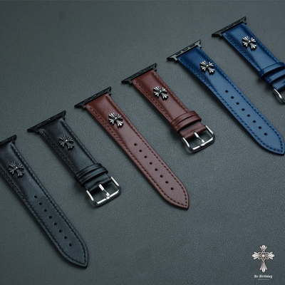 适用于苹果手表ultra克罗心皮表带iwatch46mm朋克复古男女41m腕带