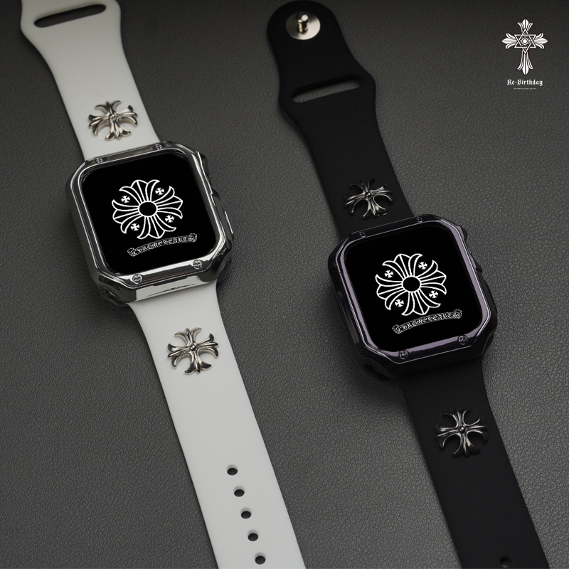 适用于苹果手表ultra真皮表带applewatch56789硅胶表带保护壳45mm