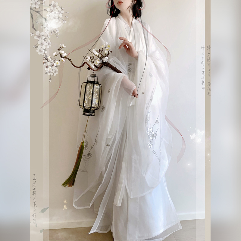 银姬重工刺绣直裾清冷超仙汉服