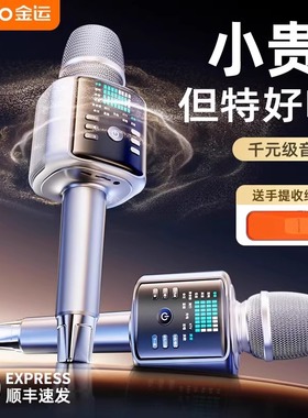 金运h9话筒音响一体麦克风户外家用K歌无线卡拉ok声卡唱歌家庭ktv