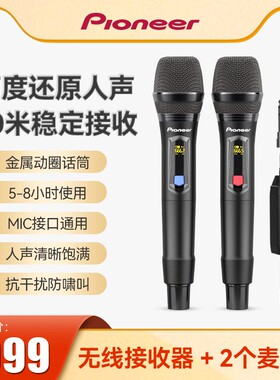 Pioneer/先锋LM20专业手持无线一拖二麦克风家庭唱歌演出直播话筒