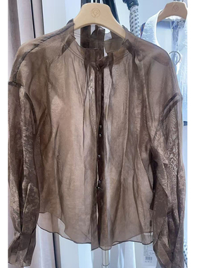 ROSEALYSSA若诗莉莎女2025年春季新款花苞领衬衫R5105-0501