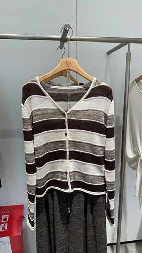 Rose Alyssa若诗莉莎2026夏季新款女条纹针织开衫R6201-2403-499