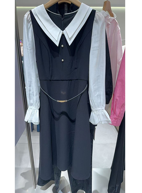 ROSEALYSSA若诗莉莎女士2025年中长款拼接气质连衣裙R5110-0701