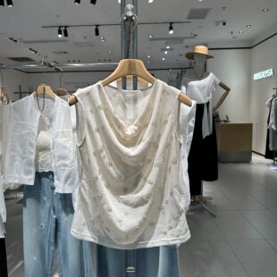 Rose Alyssa 若诗莉莎2026年夏新女荡领钉珠针织衫R6205-2402-499