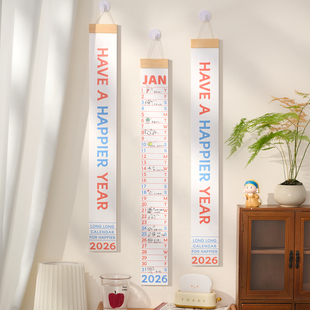 2026年新款挂历ins风美式挂历大格子木质简约高颜值家用挂墙手撕月历无印风备忘录高级感年历自律打卡可定制